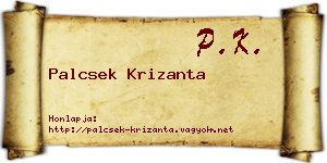 Palcsek Krizanta névjegykártya